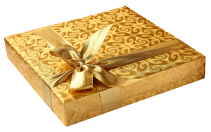 a gold gift box